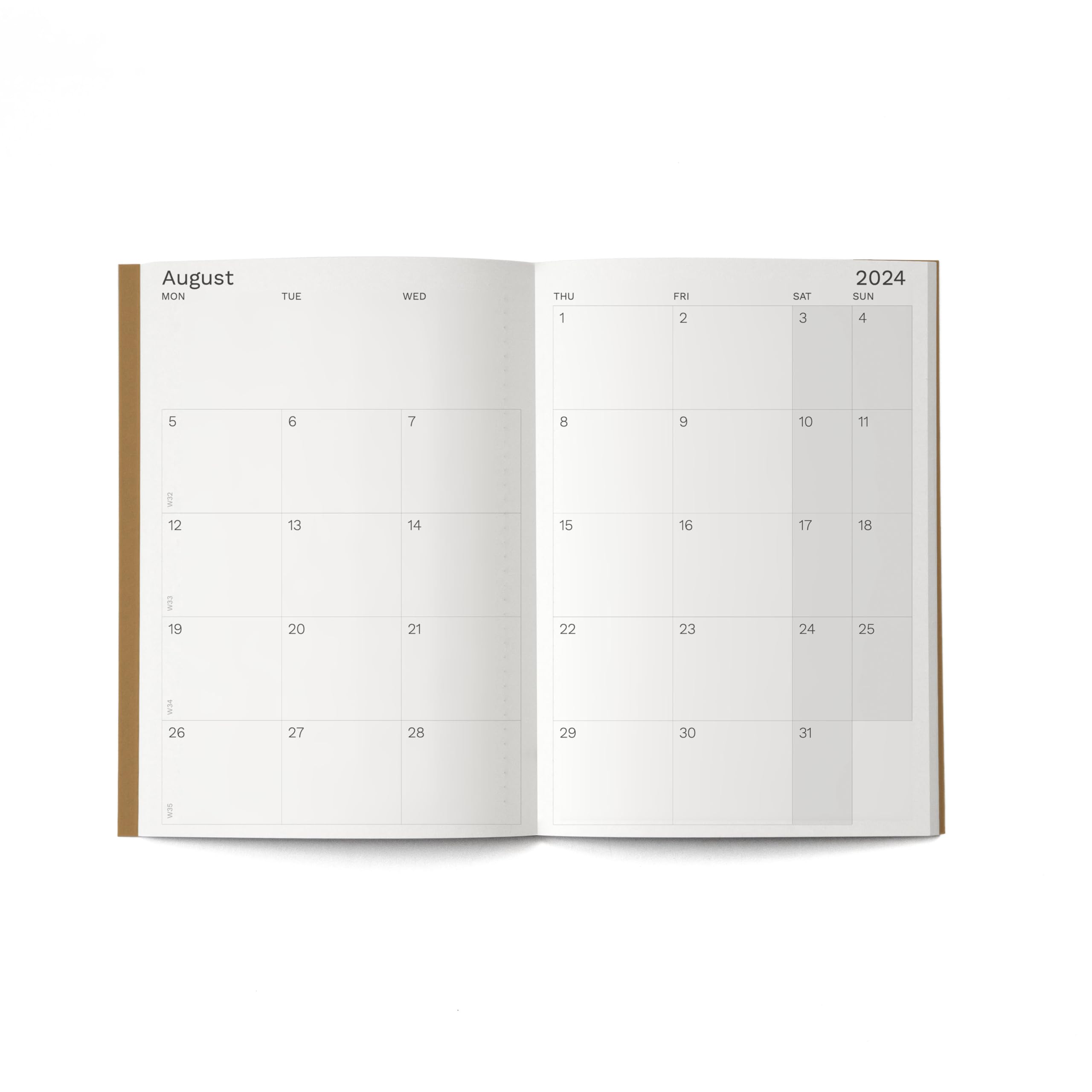 Kokonote - Planner Mensuel Perpétuel - Agenda Mensuel Perpétuel | Couverture Souple Simili Cuir, 24 Mois Disponibles