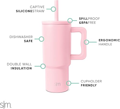 Miniatura 2 de Simple Modern Kids 24 oz Tumbler with Handle and Silicone Straw Lid Spill Proof and Leak Resistant Reusable Stainless Steel Bottle Gift for