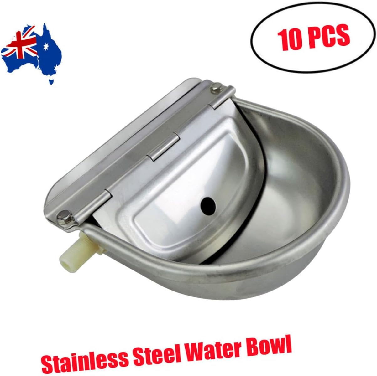 Garneck Stainless Steel Animal Water Bowl Automatic Waterer for Livestock Horse Cow Sheep Goat Dog Water Trough Use