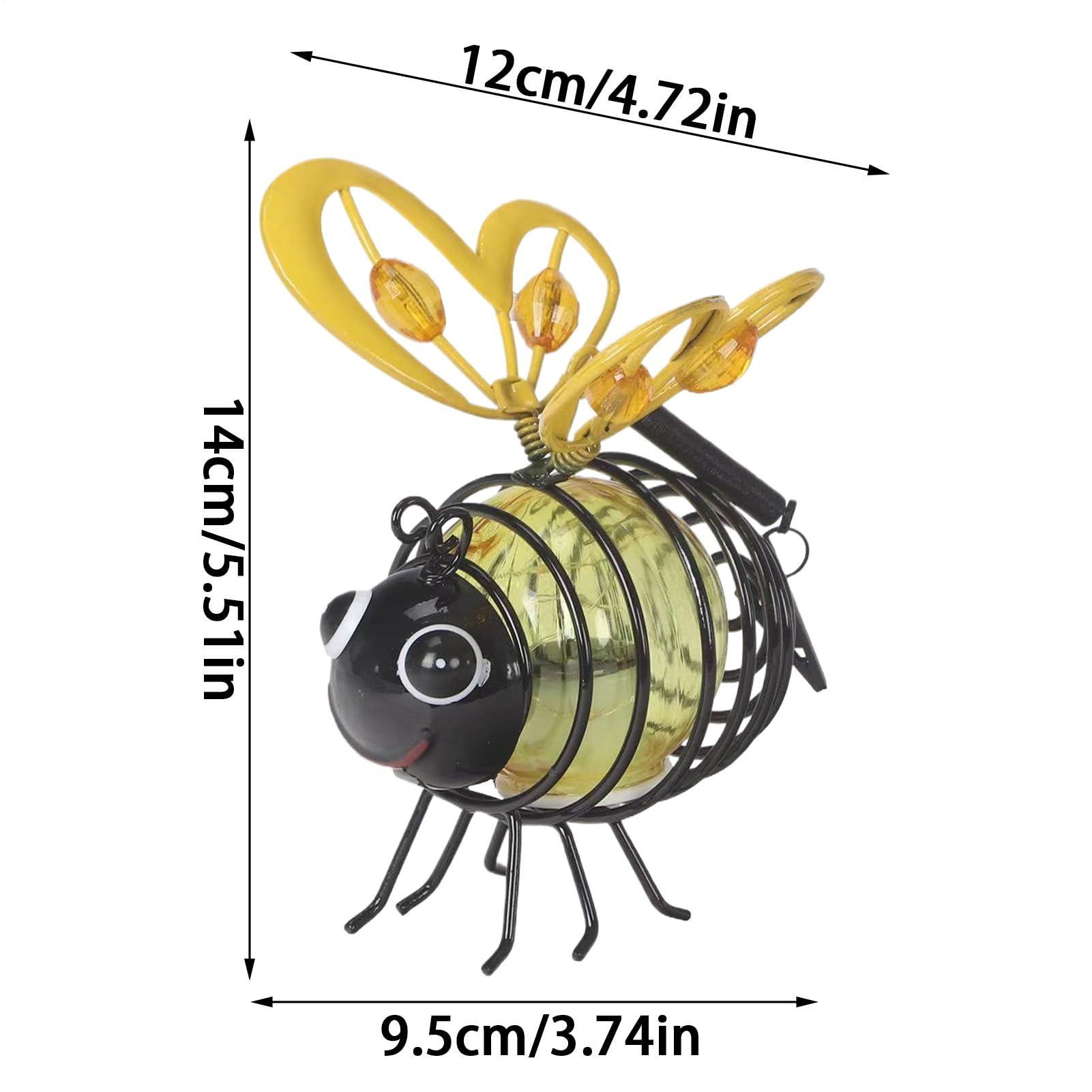 MH Guirlande Lumineuse Décorative En Forme D'abeille Avec 40 LED Blanches Chaudes USB En Fil De Cuivre Argenté Pour Fête, Chambre à Coucher, Mariage, Crèche