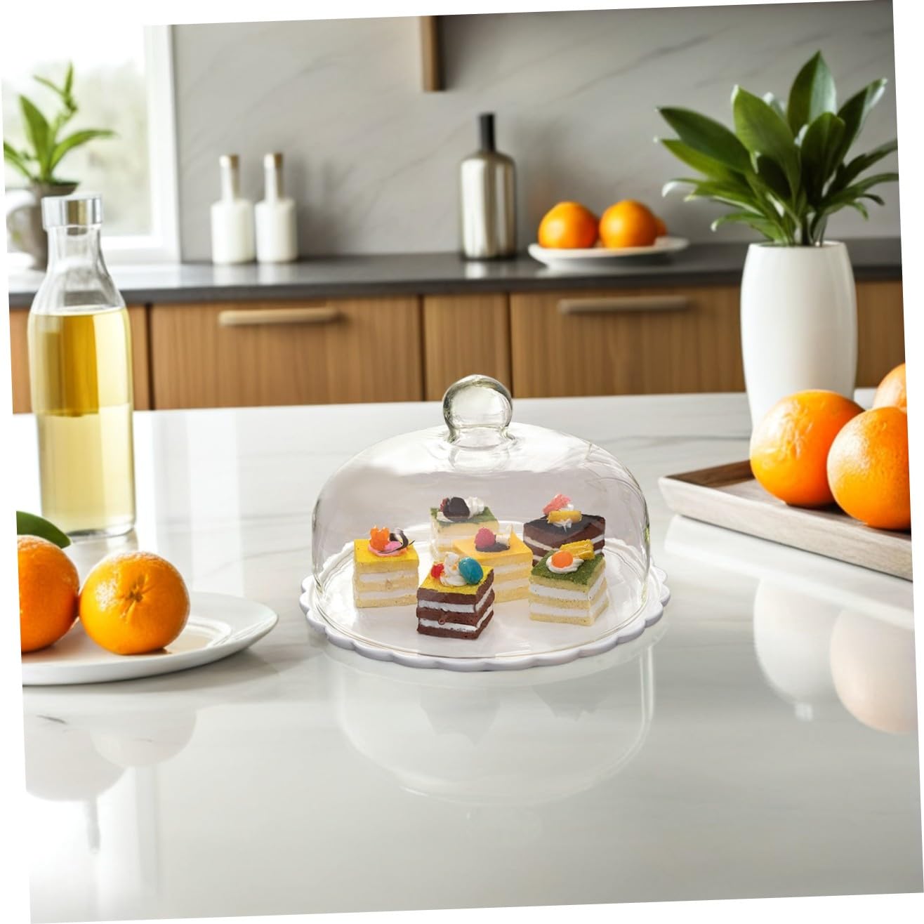 ibasenice Kuchenplatte mit Kuppel aus Glas und Keramik Transparente