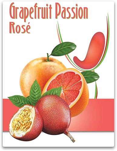 Home Brew Etiquetas de vino rosado de pomelo pasión de Ohio