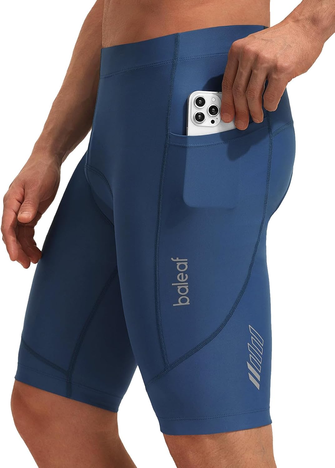 baleaf Men's 4D Padded Bike Shorts Cycling Zipper Pockets Biking Bicycle Mountain Riding Biker Cycle UPF 50+