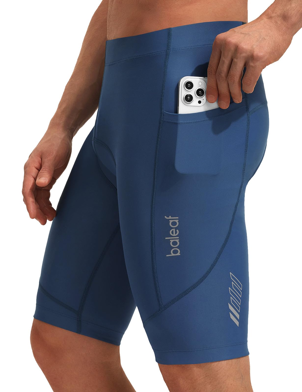 baleaf Pantaloncini da ciclismo da uomo, imbottiti, per mountain bike, con tasche, protezione UPF 50+