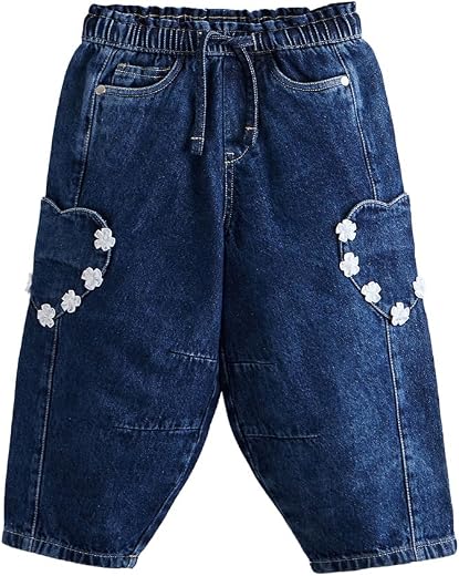 Hopscotch Heart Patch Floral Denim Balloon Fit Jeans (9-10 Years)