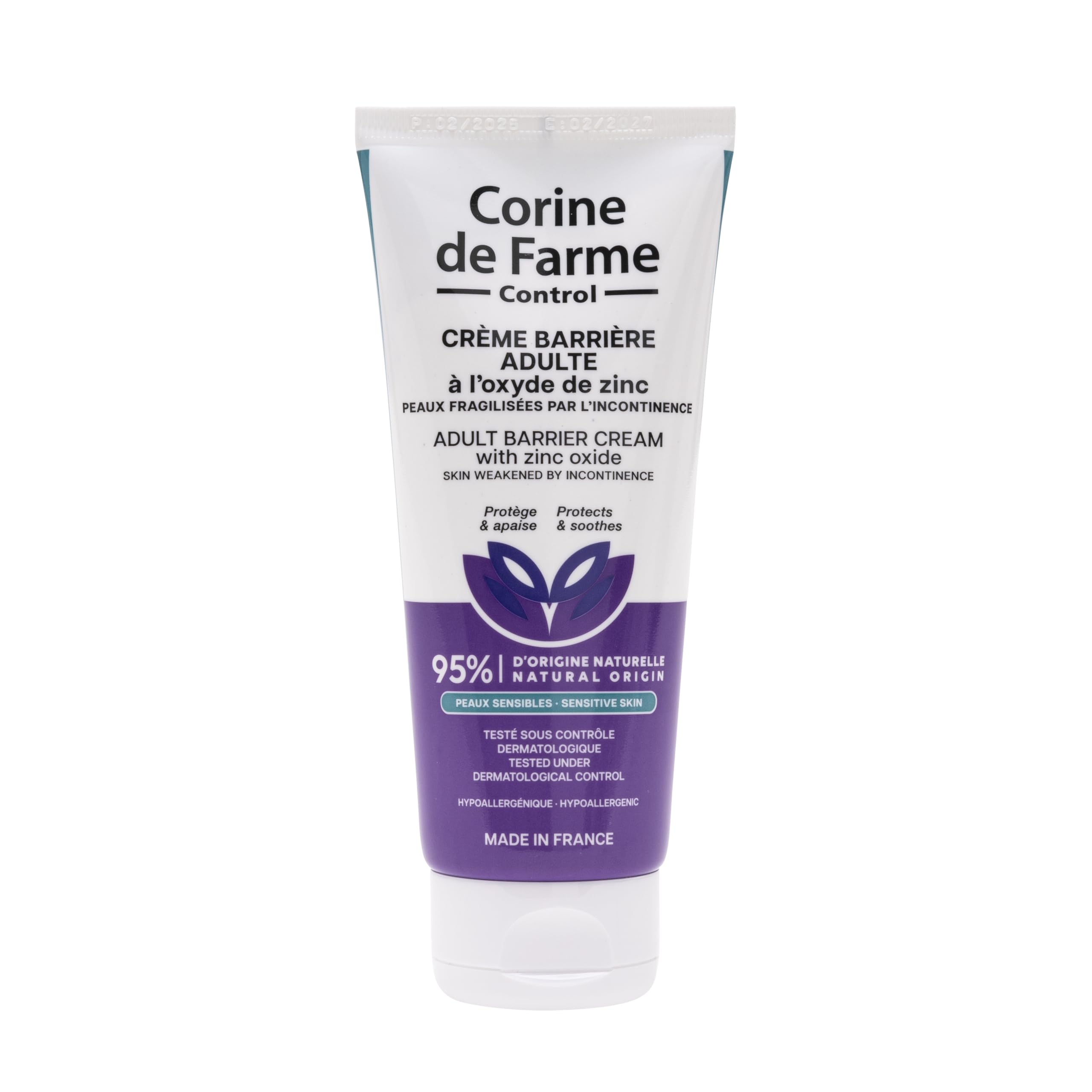 Corine de Farme, Crème Barrière Adulte à l'Oxyde de Zinc 100ml - Protection pour Peaux Sensibles, Formule Apaisante, Prévention des Rougeurs, Tout Type de Peau