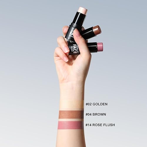 Miniatura 3 de FOCALLURE 3 palitos de contorno crema, tonos con iluminador, bronceador y rubor, bolígrafo de contorno facial no grasoso y resistente al agua, fácil