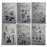 Bilipala Laser Painting Drawing Stencils for DIY Painting Decor, Templates for Drawing, Set of 6