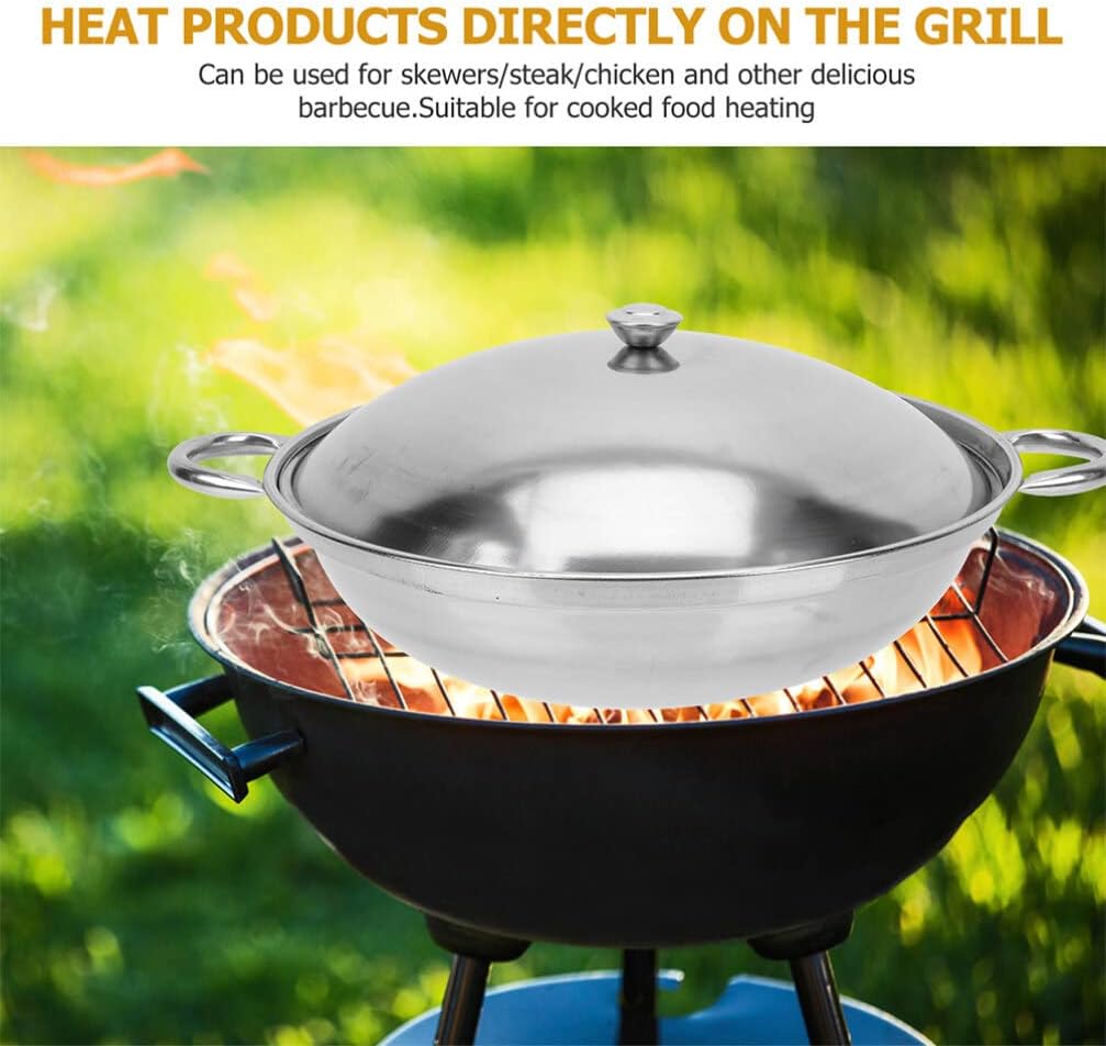 Luxshiny 2pcs Stainless Steel Thickened Anti-spill Hot Pot Cookware for Home Cooking Energy-saving Pot Double Handles for Seafood and Stews