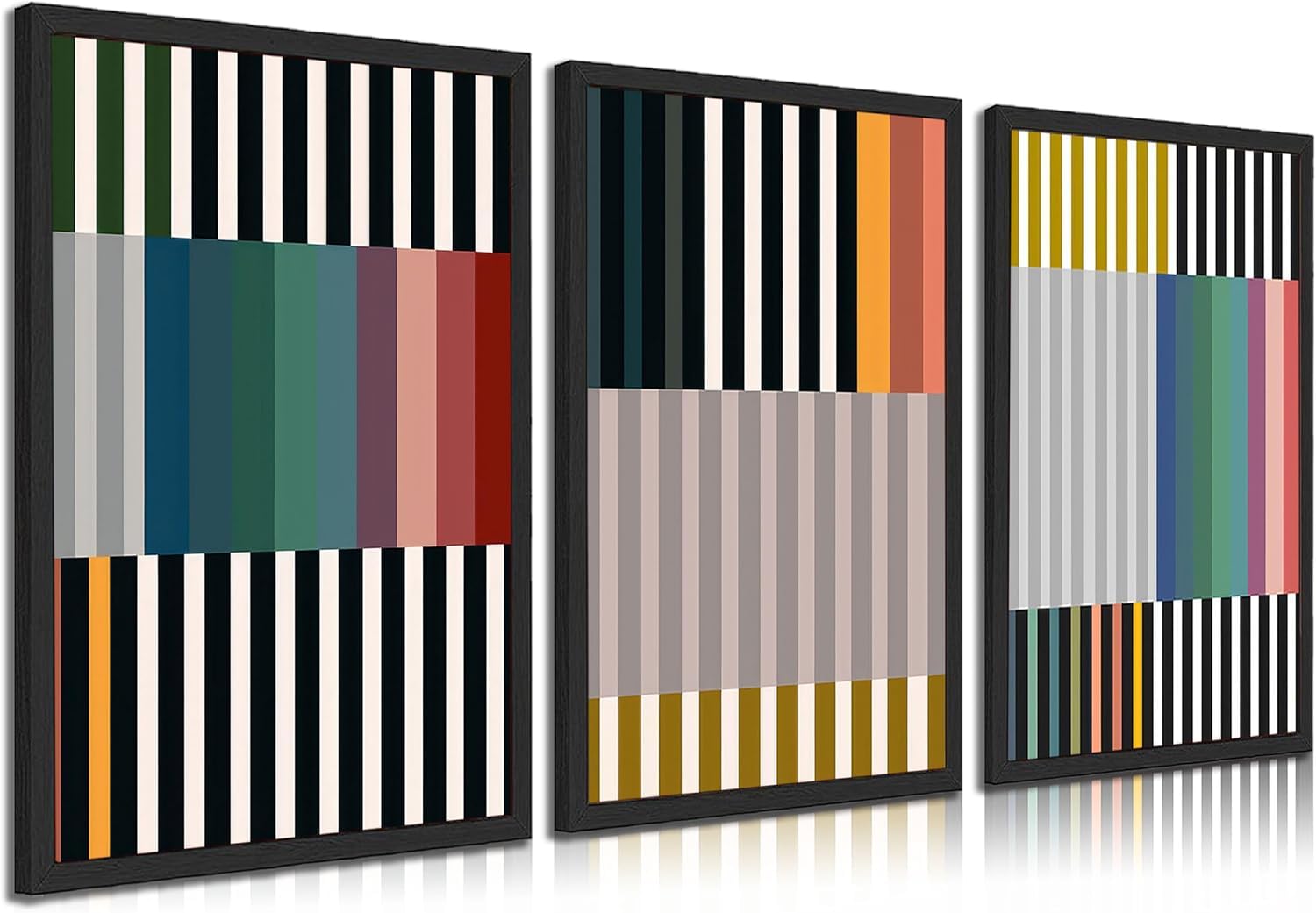 lianyibo 3pcs Abstract Simple Line Canvas Wall Art Colorful Mid Century Modern Posters Prints for Living office Home Decor(50x70cmx3/Frameless)