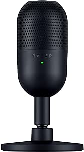 Razer Seiren V3 Mini USB Microphone: Condenser Mic - Supercardioid Pickup Pattern - Tap-to-Mute Sensor with LED Indicator - Shock Absorber - Ultra Compact - PC, Discord, OBS Studio, XSplit - Black