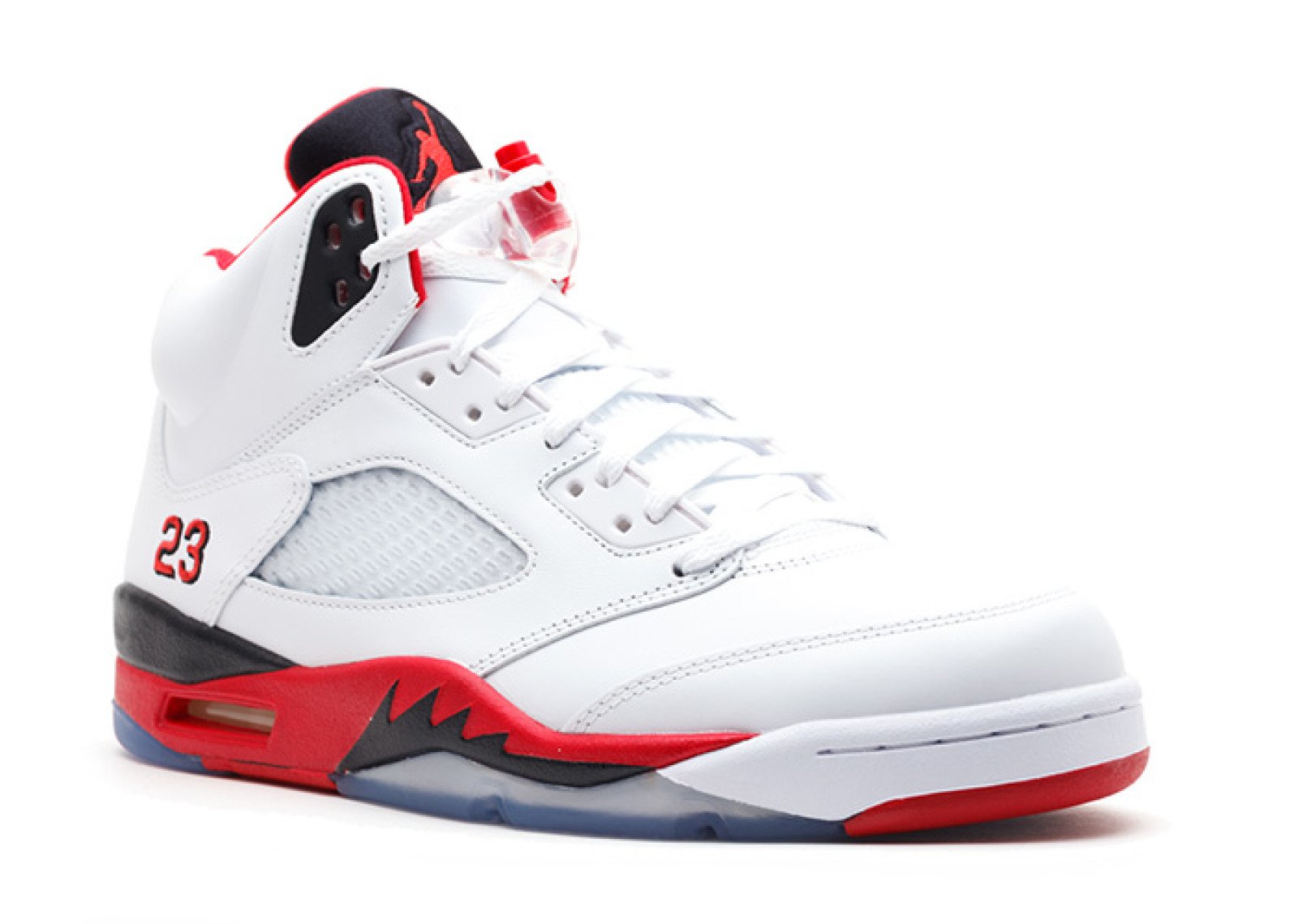 Jordan Air 5 Retro Men's Basketball Shoes White/Fire Red-Black 136027-120-11
