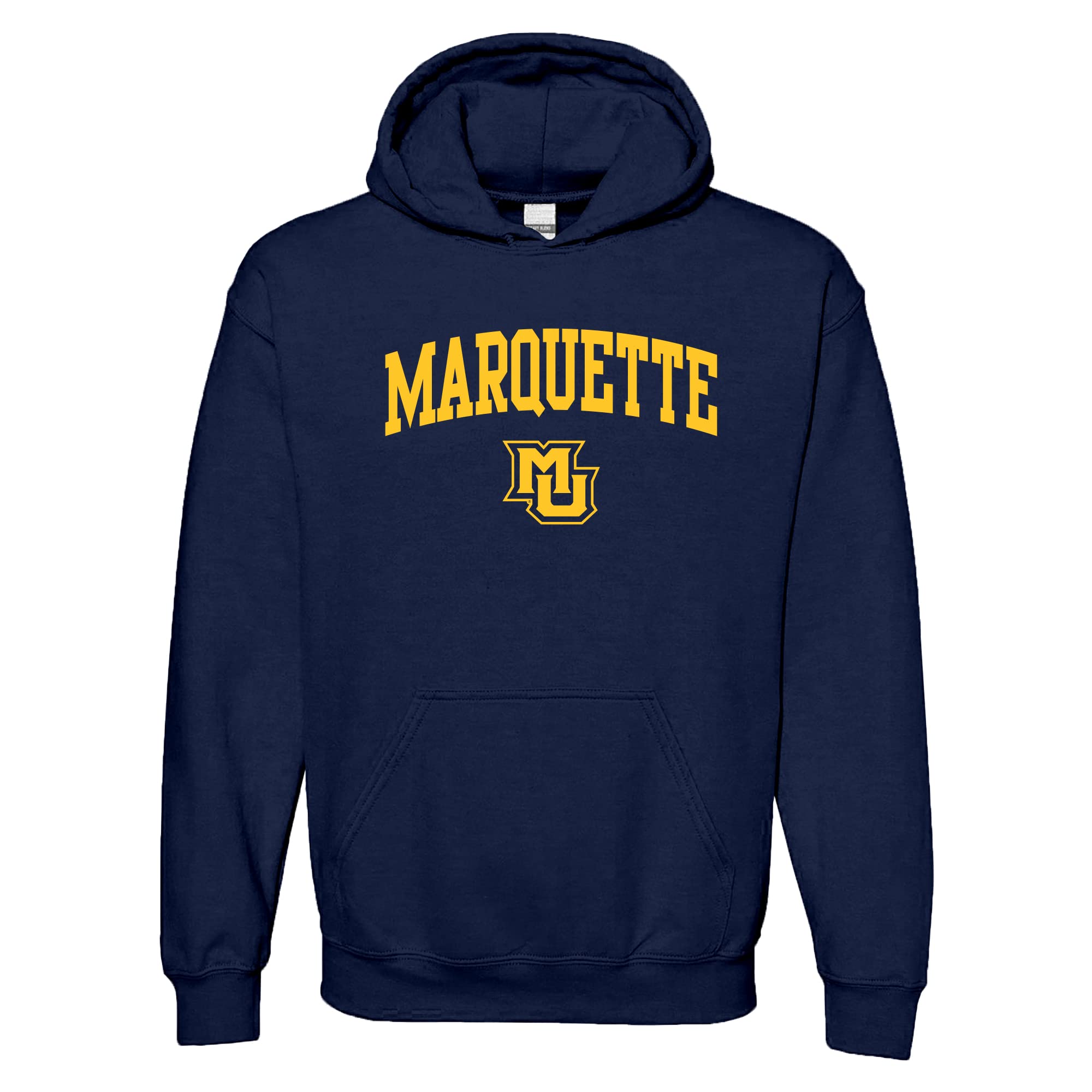 NCAA Officially Licensed College - University Team Color Arch Logo Hoodie, Marquette Golden Eagles Navy, Medium โ image 1