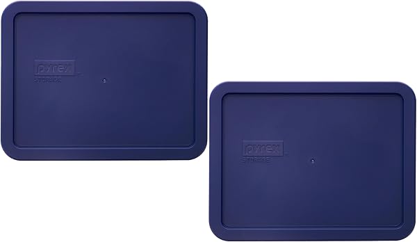 Pyrex 7211-PC 6 Cup Blue Food Storage Replacement Lid (2-Pack) - Made in USA