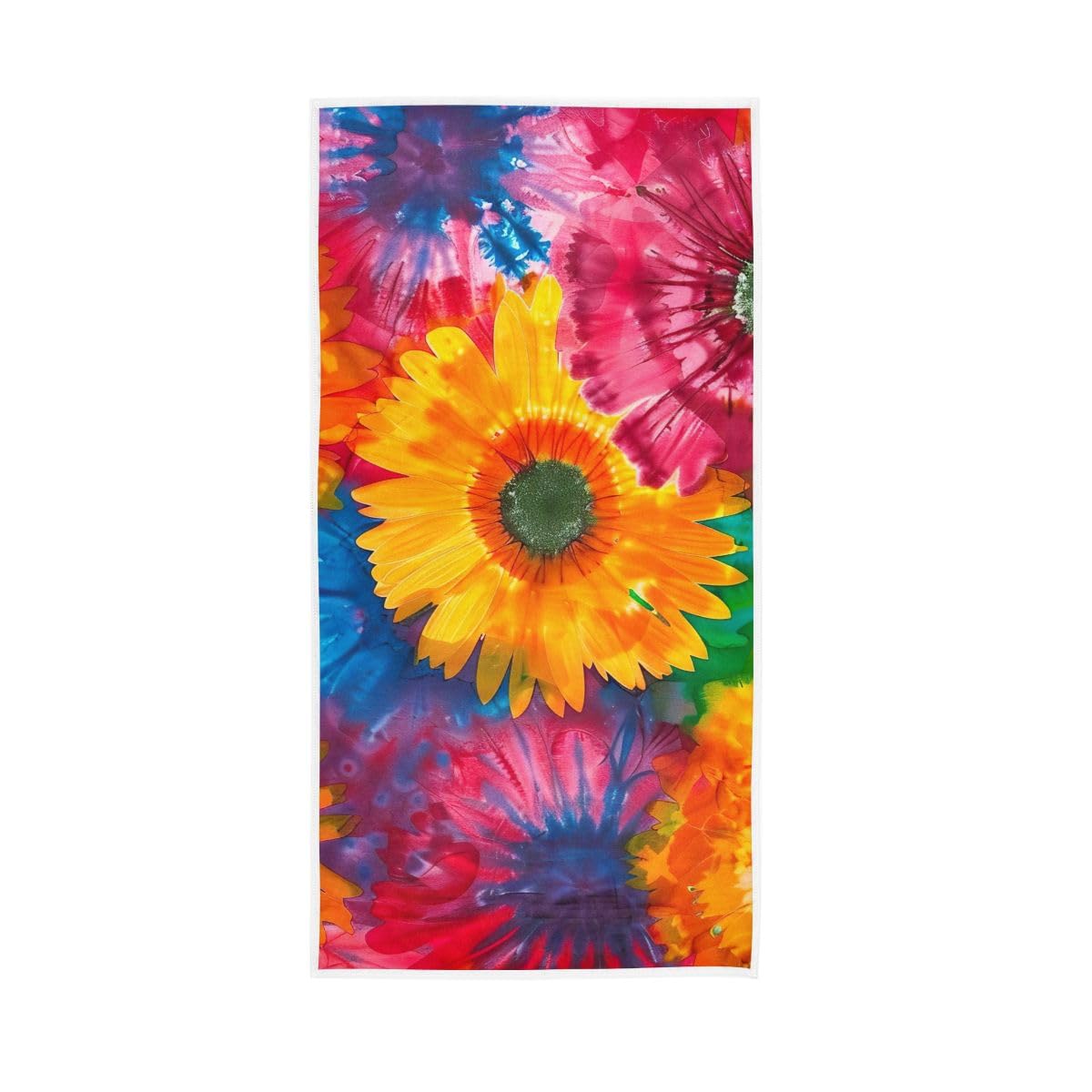 LSRCPD Tie Dye Floral Hand Towels, Multipurpose Spa Towels for Bathroom, Gym, Hotel, Spa 15 x 30 Inches