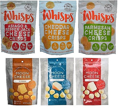 Cello Whisps (2.12oz) and Moon Cheese (2oz) 6 Pack Assortment