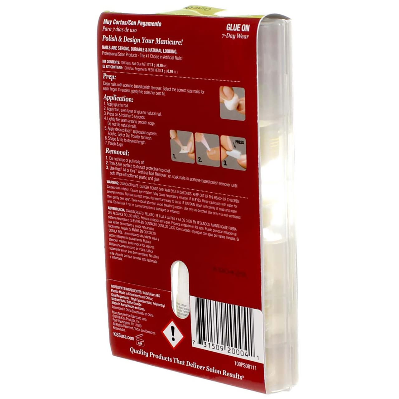 KISS 100 Tips, Long Length, Curve Overlap 1 ea (Pack of 5)