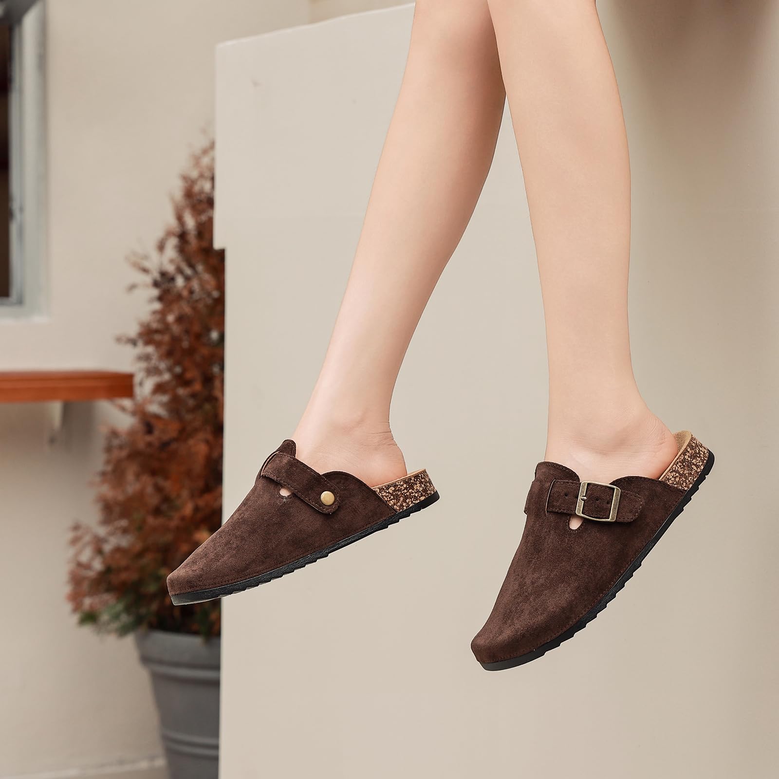 Mules et Sabots Homme Femme avec Liège Boucle Réglable Semelles Chaussures de Jardin Confortable d'Intérieur Extérieur 35-45