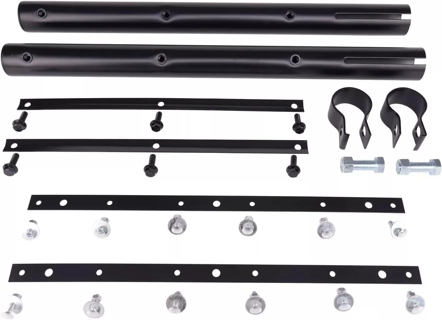 24inch x 24inch Black Poly Heavy Duty Quarter Fender for Semi Truck with Mounting Hardware Set of 2 (24inch Plastic)