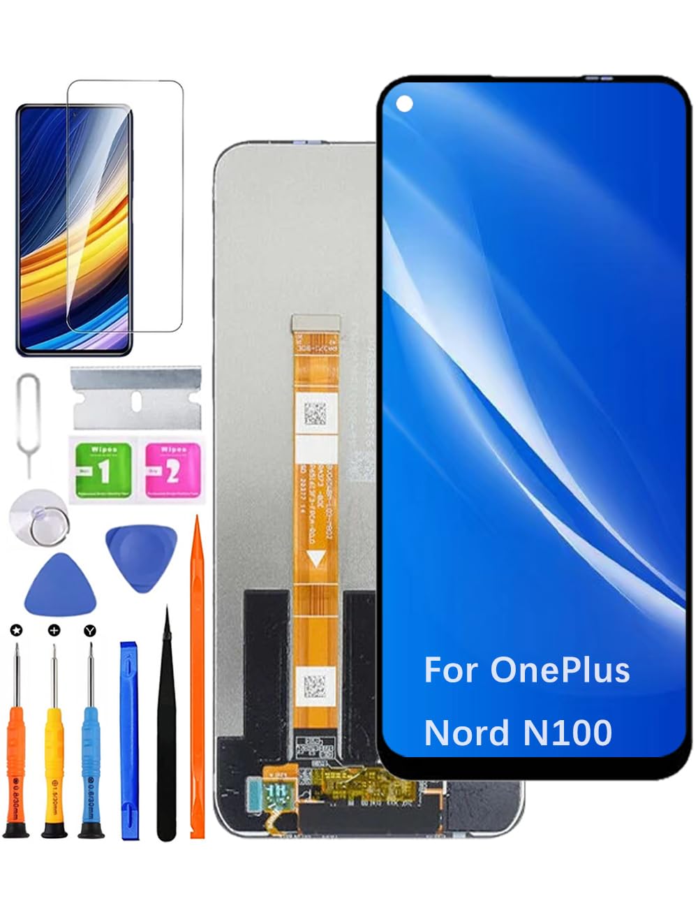 Screen Replacement for Oneplus Nord N100 BE2013 BE2015 BE2011 BE2012 LCD Display Touch Digitizer Assembly + Tools