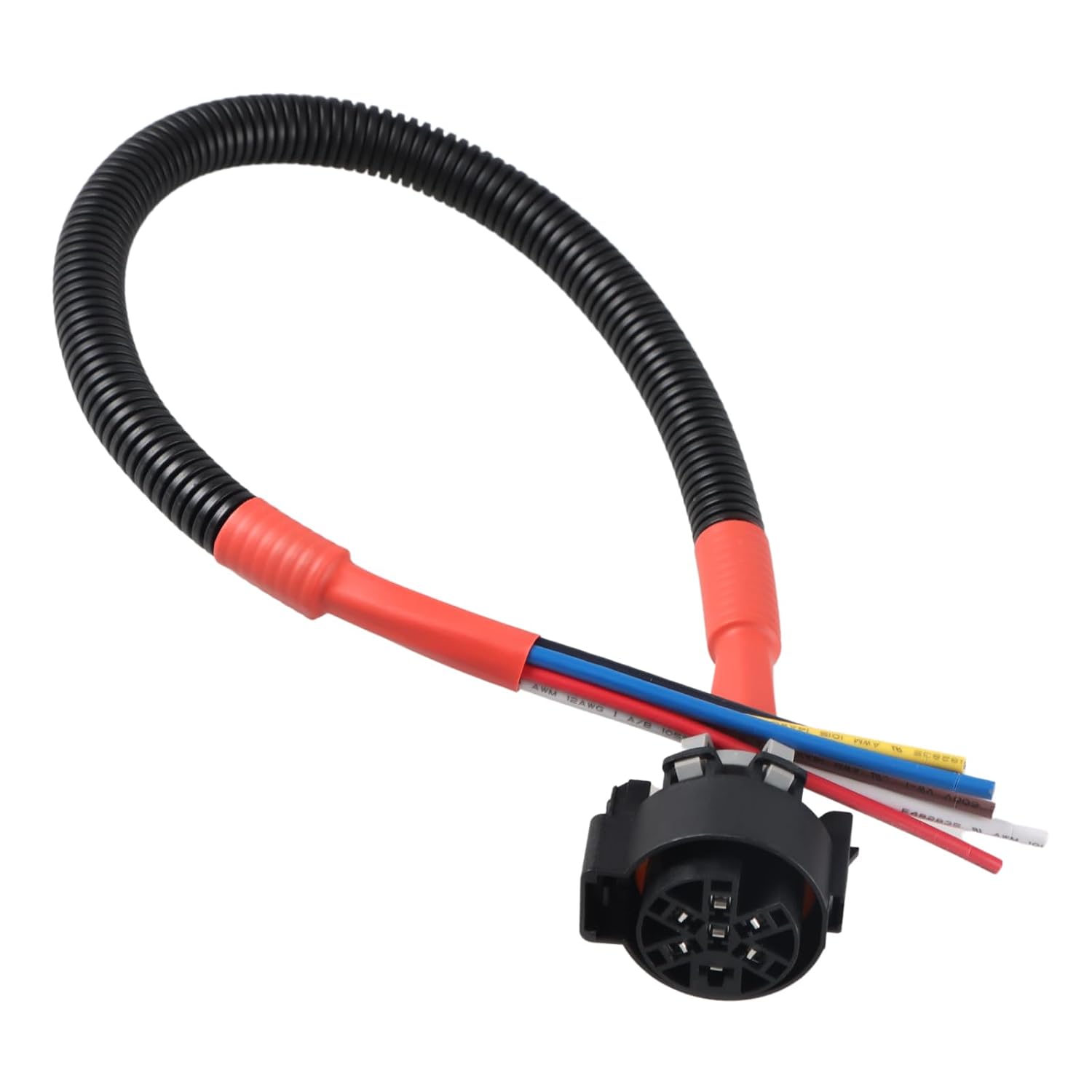 7 Pin Trailer Wiring Harness Universal Multi-Tow 7 Way 24 Inch Harness Connector Trailer Truck Plug Connector Compatible with Ford Chevy GMC Dodge
