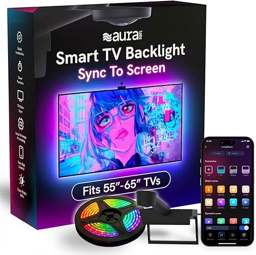 Miniatura 1 de Aura - Retroiluminación de TV con sincronización a pantalla para TV de 55 a 65 pulgadas, retroiluminación LED de TV basada en cámara, alta precisión
