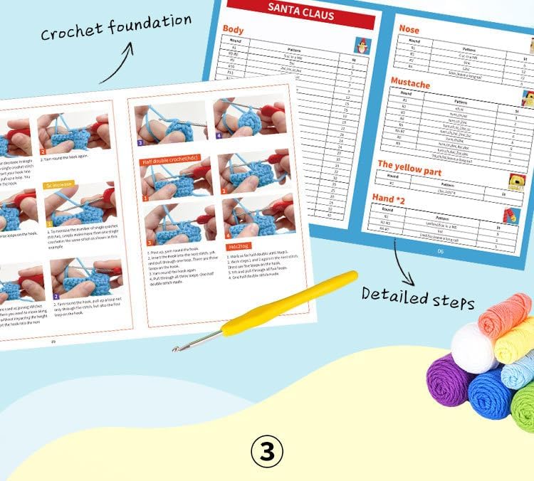 Miniatura 6 de NDEMl Kit de ganchillo de 3 piezas que incluye pingüino, búho, rana, materiales de bricolaje para principiantes con tutoriales en video paso a paso