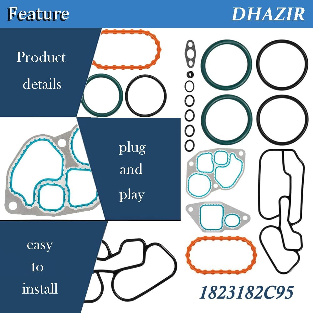 1823182C95 Engine Oil Cooler Mounting Gasket Kit fits for Navistar International 1993-1997 DT466E engines Replace 431270 1823182C94 1823182C93 1823182C92 1823182C91
