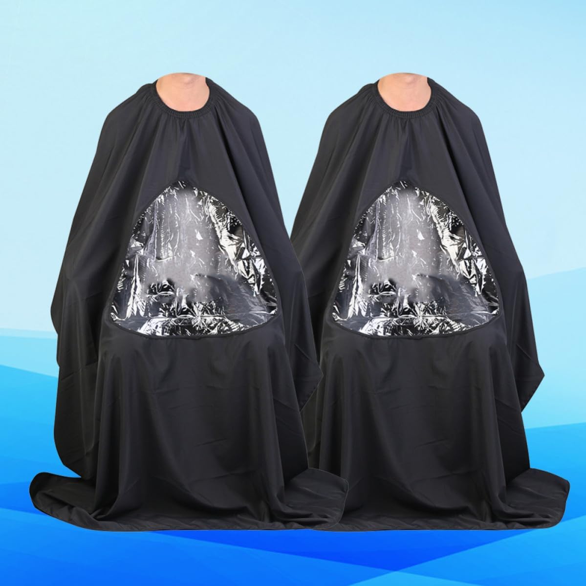 LABRIMP 2pcs Hairdressing Cape Black Fiber Salon Apron Hair Styling Cloak for Home Use and Hair Dye, Protect Clothing, Easy to Clean