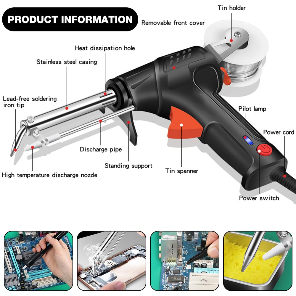 NAVESO Internally Beheizten Industriellen Schweißgerät, Laserschweißwerkzeuge, Laserschweißpistole, Multifunktions Handheld Automatischer Lötkolben Lötpistolen Set, Laser Schweißgerät für Metall Zinn