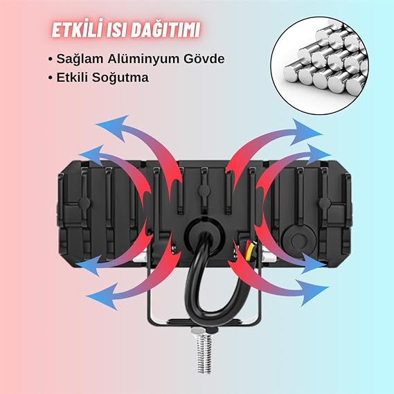 ASTRALED Spot Işık, Motosiklet Uyumlu, Sarı Beyaz, Projektör Lens, Dikdörtgen, Off Road Lamba, 3 Gözlü