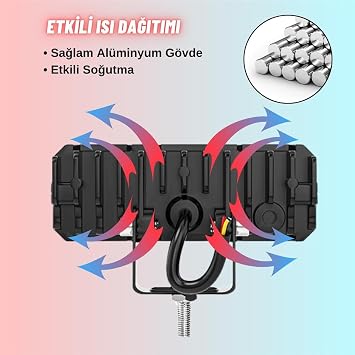 ASTRALED Spot Işık, Motosiklet Uyumlu, Sarı Beyaz, Projektör Lens, Dikdörtgen, Off Road Lamba, 3 Gözlü
