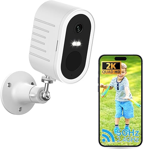 Cámaras de seguridad inalámbricas para exteriores, visión nocturna a color 2K, detección de movimiento AI, alarma de sirena, 5G2.4G WiFi para el