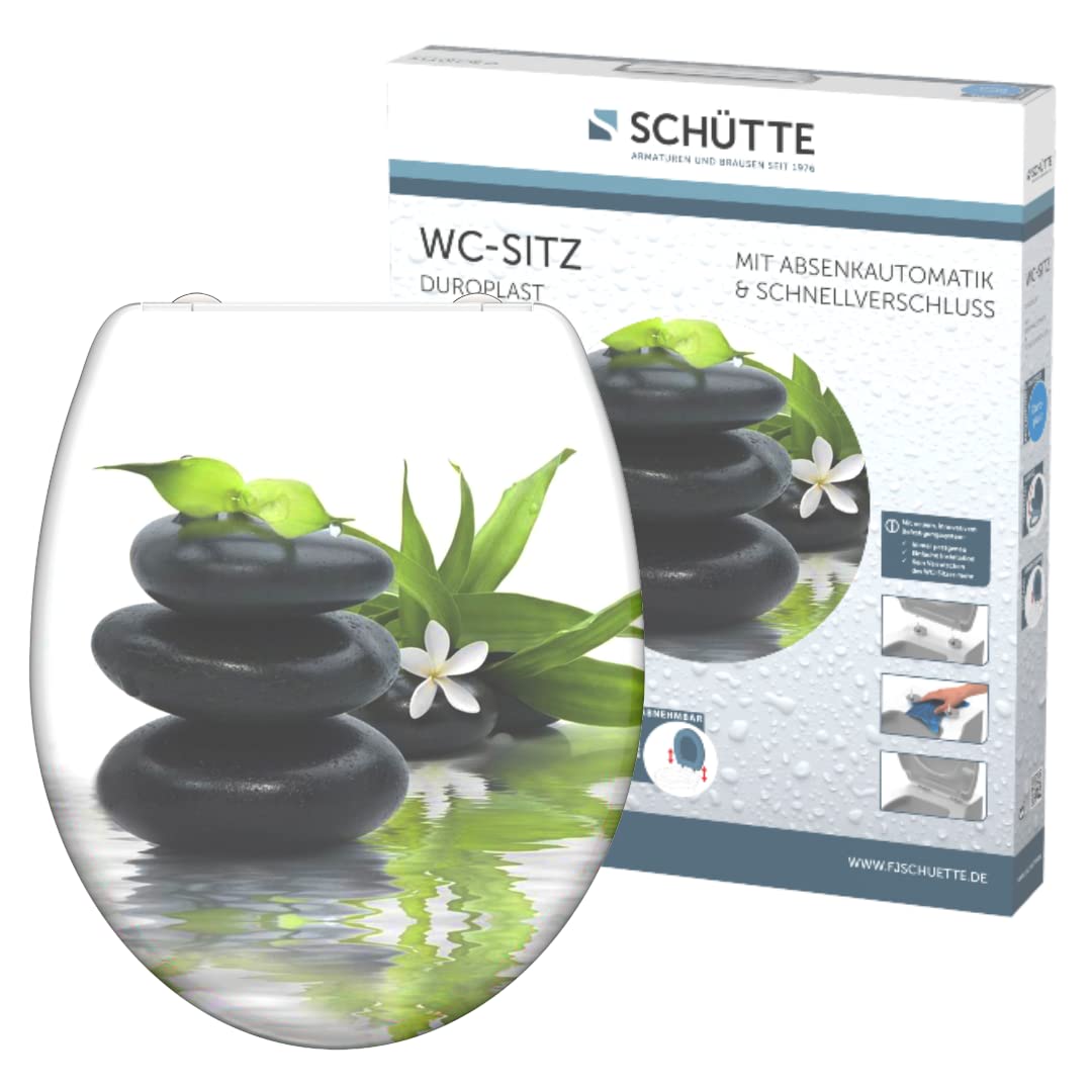 Schütte Jasmine Duroplast Jasmin Toilet Seat With Soft-Close Mechanism And Quick Release For Easy Cleaning, Maximum Load Of The Toilet Seat 150 Kg, Stones 82367