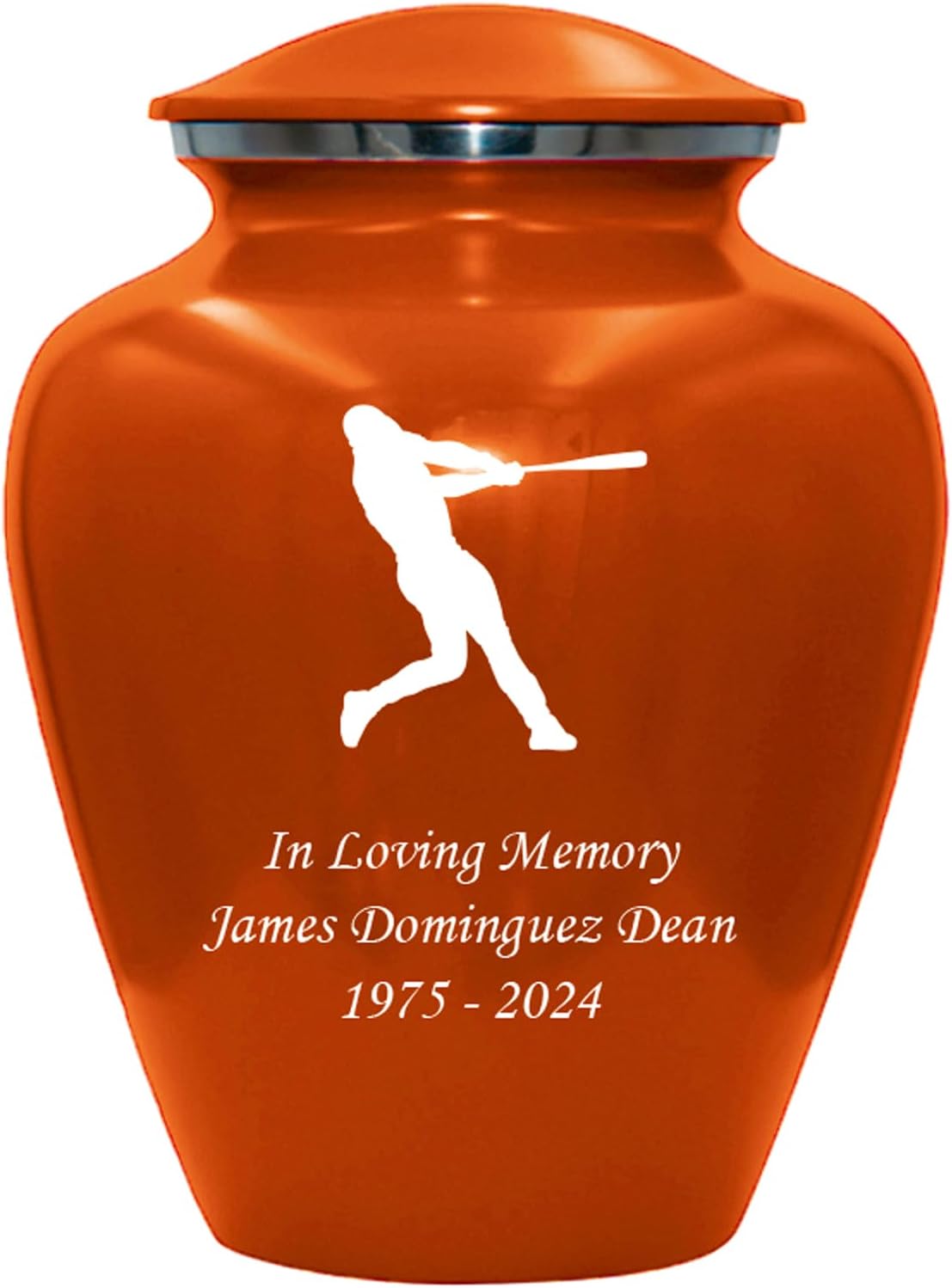 Baseball Player Cremation Urn, Customized Human Adult Funeral Urn for Baseball Lovers, Personalized Urn with Velvet Bag (Blue, Large)