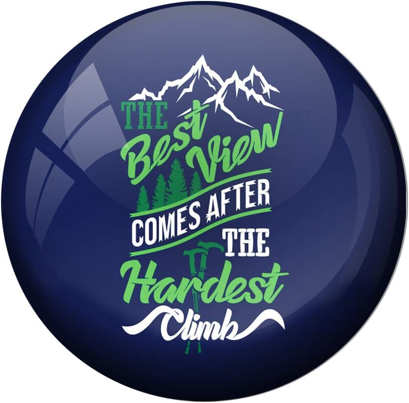 AVI Blue Metal Fridge Magnet with Positive Quotes The Best View Comes After The Hardest Climb Design MR8001033