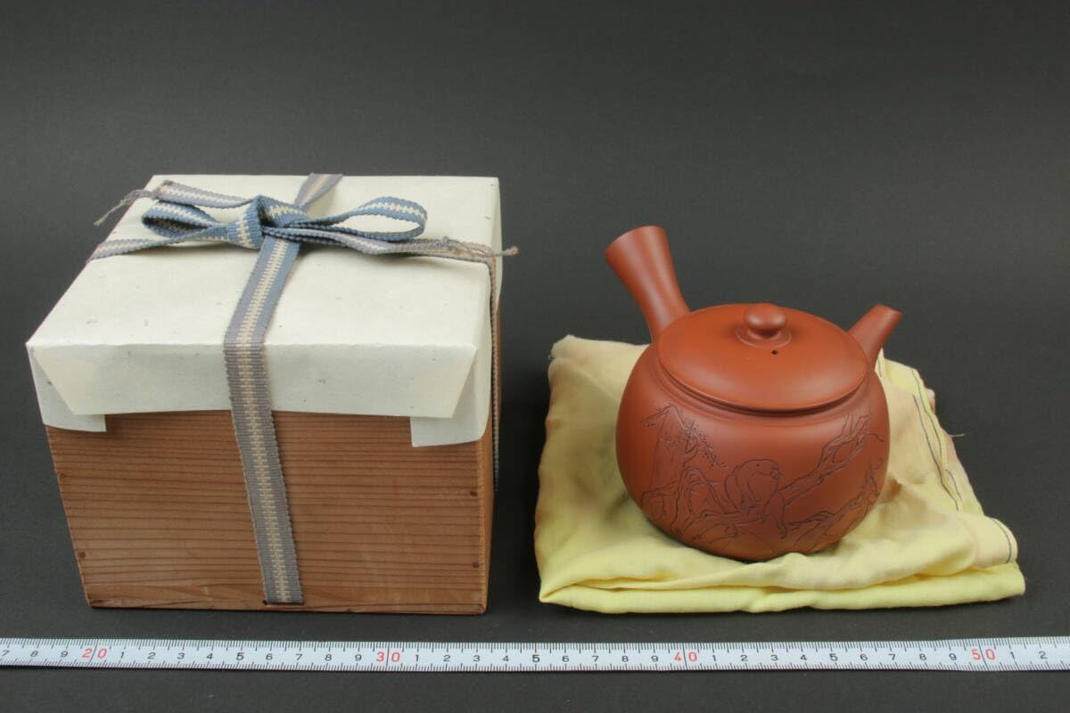 18世紀初頭 江戸期白備前焼急須一対 箱付 ☆博物館級☆ 煎茶道具