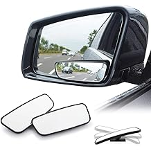 WildAuto Blind Spot Mirror, Rectangle Adjustable Car Auxiliary Universal Wide Angle Mirror for Universal Cars Adhesive, 2pcs