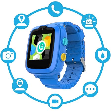 Amazon.com: Reloj inteligente para niños (azul) para niños (3 años +) con  pantalla táctil con tarjeta SIM, monitoreo remoto/videollamada/GPS Tracker  listo para salir de la caja : Electrónica