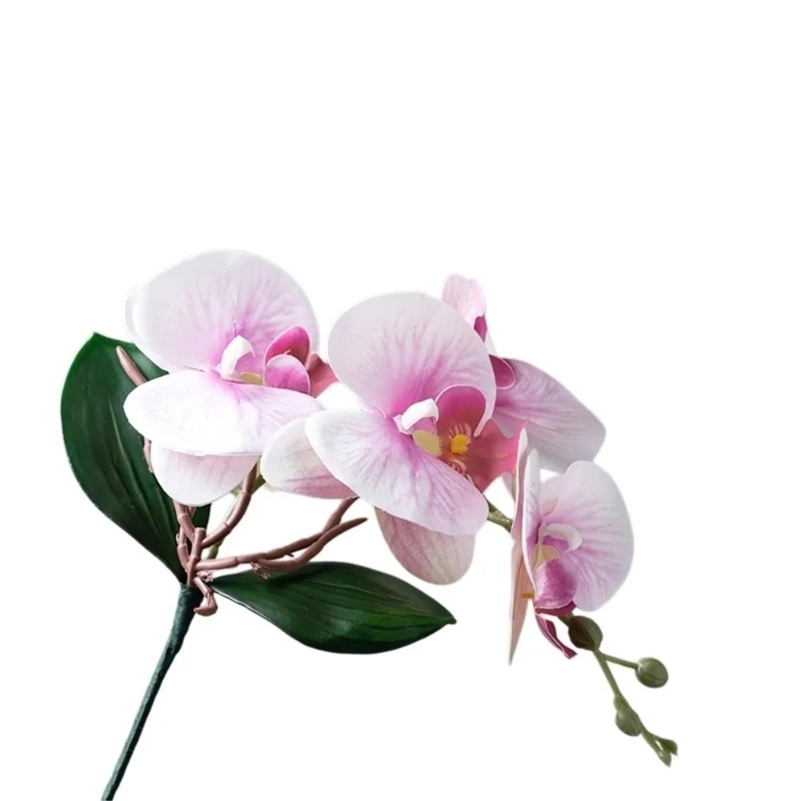 LSYHHXC Artificial Orchid Vivid Artificial Moth Orchids Cloth Realistic Simulation Phalaenopsis Plants With Leaves Fake Butterfly Orchid