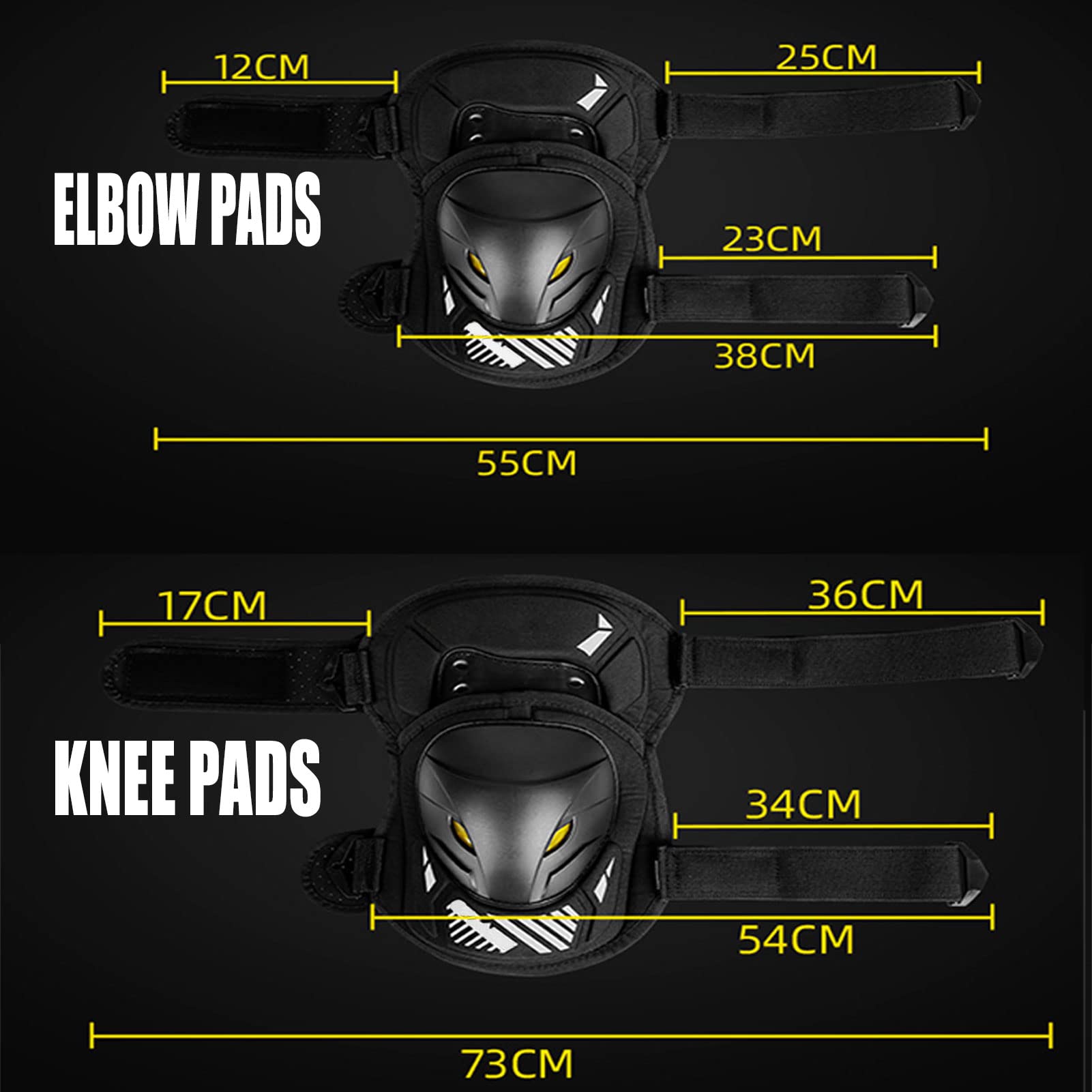 Genouillère Coudière Moto, Protège Coude Et Genoux Protection Genou Moto Matériau Respirant Cyclisme Coude Genouillères pour Les Vélos, Snowboards, Skateboards Equipement D'équitation, 4 Pcs
