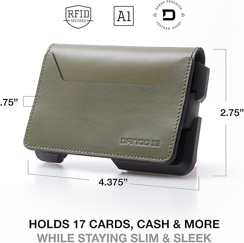 Miniatura 4 de Dango D01 Dapper EDC Wallet - Hecho en Estados Unidos - Cuero genuino, aluminio CNC y bloqueo RFID