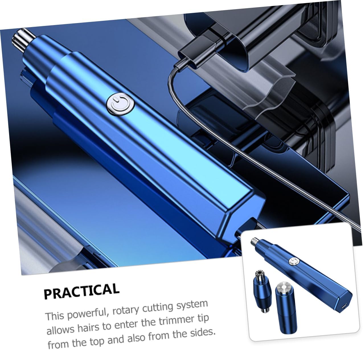 2sets Nose Hair Trimmer and Ear Hair Remover Grooming Device Rotary Cutting System for Painless Compact Design for Men and Women