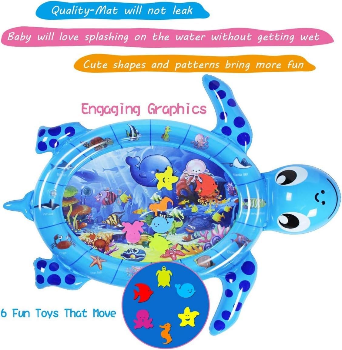 Famous Quality Kids Water Play Mat Toys Inflatable Tummy Time Water Play Mat and Toddlers Perfect Fun Activity Inflatable Mat, Outdoor Water Play Mat for Baby - Pack of 1 3