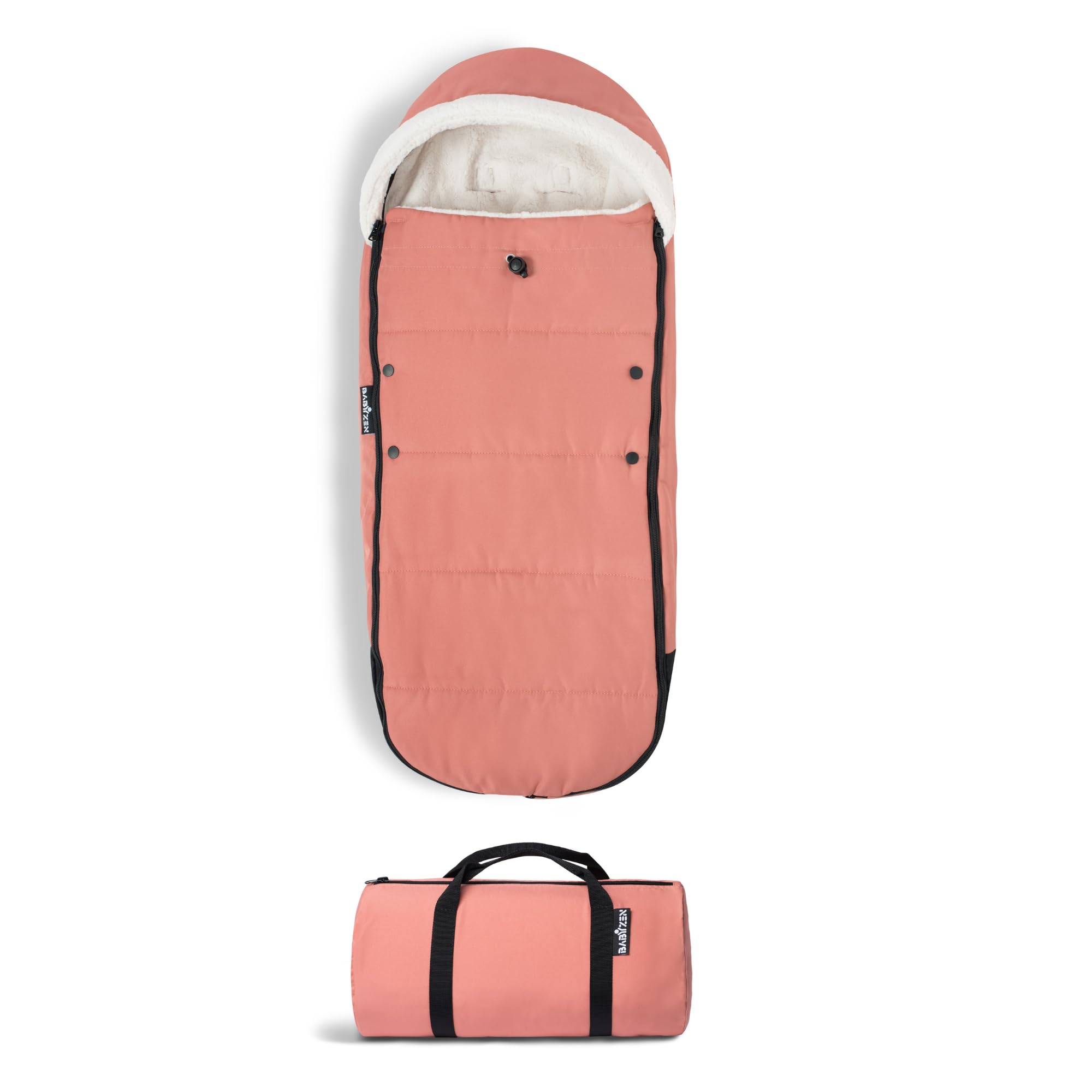 Stokke YOYO Voetenzak, zwart - Sherpa Voering, Fleece Capuchon met