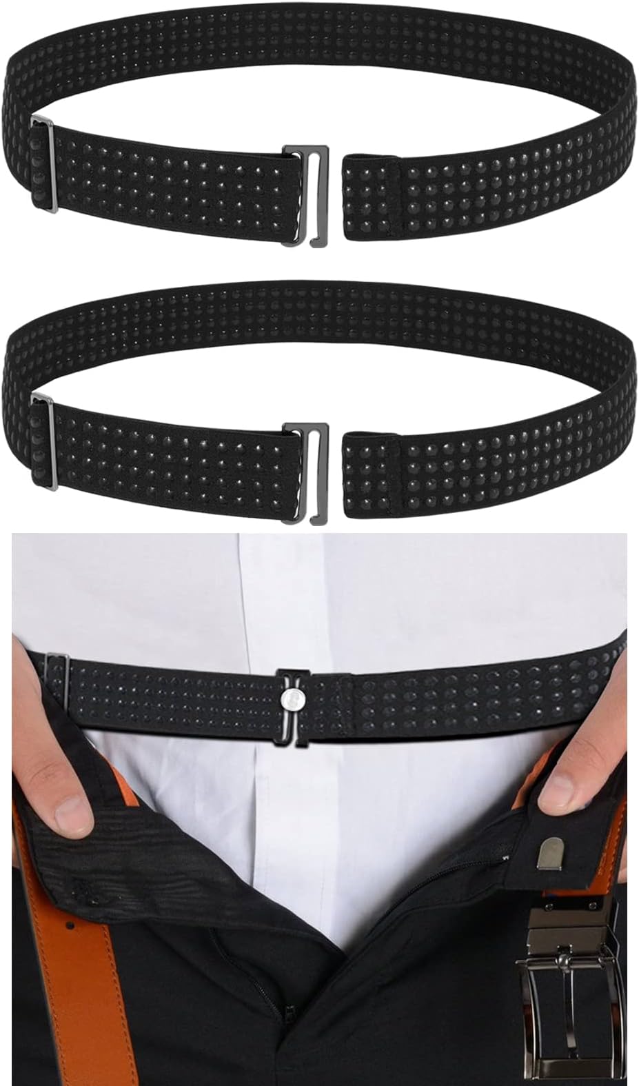 Shirt Stays Belt for Men Shirt Tucker Holder Crop Top Band for Women Non-slip Adjustable Elastic Band