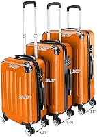 Vista 11 de Juego de equipaje de 3 piezas – Maletas con ruedas giratorias multidireccionales – Bolsa de viaje Maleta ABS con bloqueo TSA – Maletas de carcasa