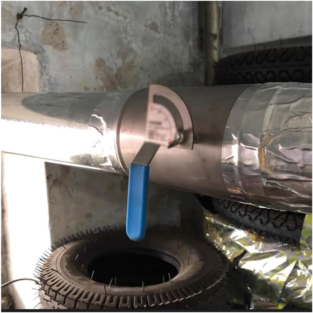 1pcs Thicken Manual Airflow Control Damper Made of 201 Stainless Steel - Durable Air Regulator for Ductwork(125mm)