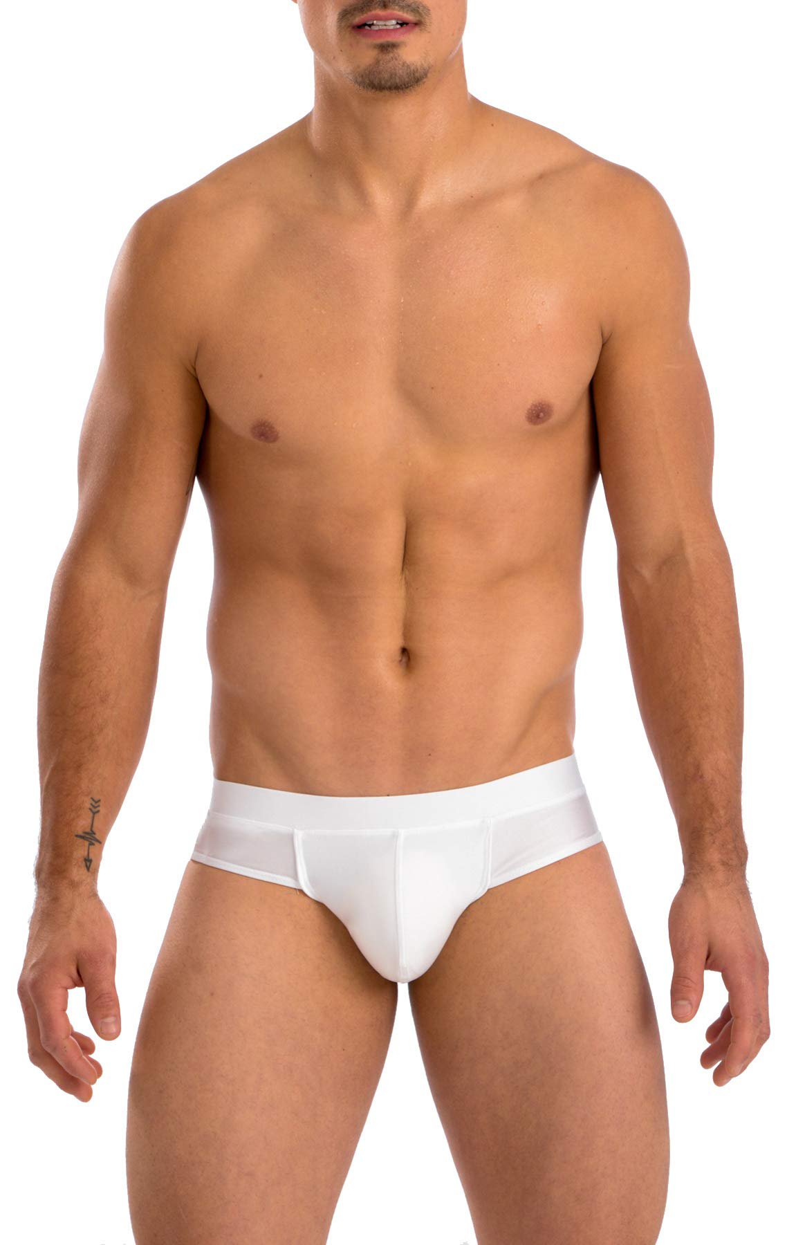 Gary Majdell Sport Men's Cheeky Brief Bikini Swimsuit, White, S