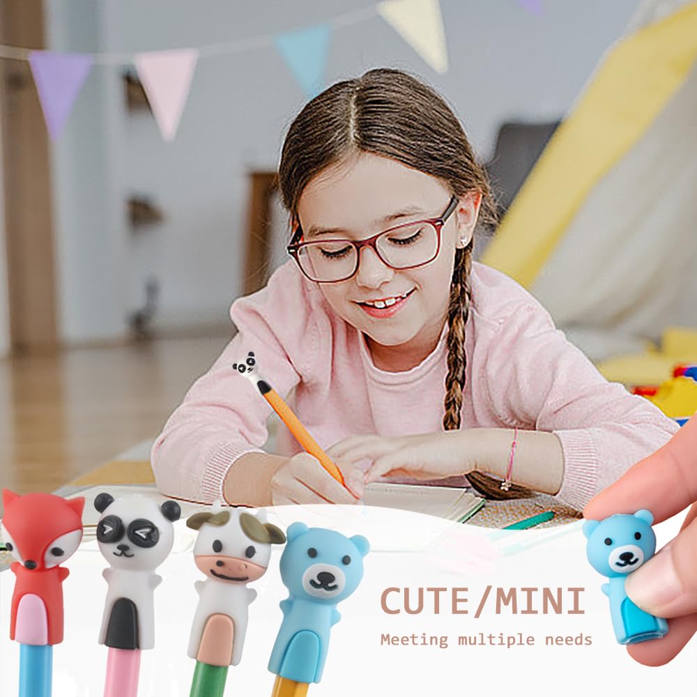 TRKETK 12 Pièces Poignées à Crayons Pour Enfants - Guide Doigts Écriture Silicone Multicolore Correction Posture